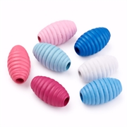 Træperler i bikube look. 25x14 mm. Mix. 50 stk.